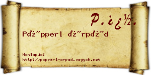 Pöpperl Árpád névjegykártya